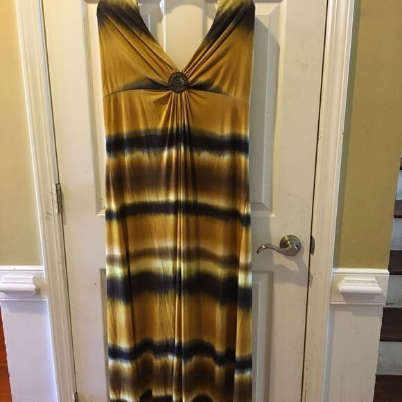 Essentials by A.B.S maxi dress shades of brown 16 - Picture 2 of 7